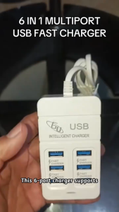 6 in 1 35W PD USB Socket Fast Charging Head Socket Seat Charger US Plug Travel Power Adapter Safty Charger Station Splitter