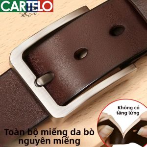 CARTELO | Dây Nịt Nam Da Thật Khóa Ghim Phong Cách Jeans