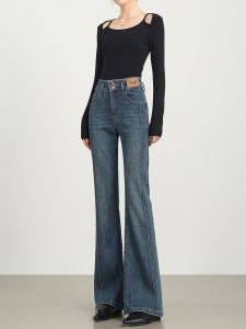 Retro High Waist Wide Leg Jeans Womens Style Slimming Bootcut Pants Cotton Blend Comfortable Fit for Various Occasions