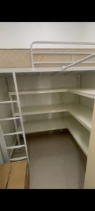 Loft bed customize with L shape shelves