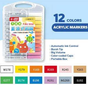 Acrylic Brush Markers Set with Portable Case Liquid Ink Art Acrylic Paint Markers Set for Art and DIY Craft