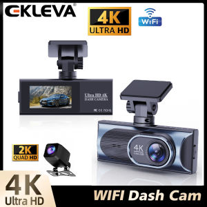 EKLEVA กล้องติดรถยนต์4K + 2.5Kกล้องติดรถยนต์ Wi-Fi เครื่องบันทึกภาพติดรถกล้อง Dvr เซนเซอร์กล้องติดรถยนต์บันทึกวิดีโอการมองเห็นได้ในเวลากลางคืน