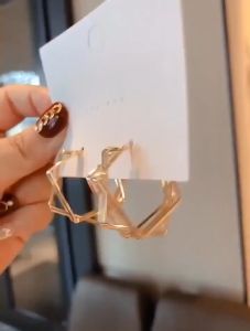 Bông tai nữ chuôi bạc 925 khuyên tai nữ hình học khối vuông phụ kiện trang sức Cloe Accessories 3664