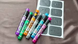 6 Color Temporary Tattoo Pen Set with 4 Tattoo TemplatesBody Art Marker Creates Bold And Fine Lines for Body And Face Coloring