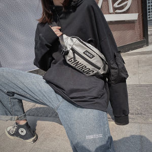 กระเป๋าสะพายข้างสะพายข้างสะท้อนแสงสำหรับผู้ชายและผู้หญิง กระเป๋าสะพายไหล่เดี่ยวสปอร์ตแบบสะพายข้าง กระเป๋าคาดเอวสุดเท่สำหรับนักเรียน