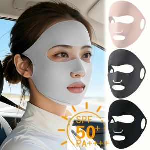 Cooling Breathable Silk Sunscreen Mask Spring Summer Lightweight Soft Full Face Mask Outdoor Running Driving Masks