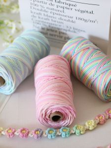 Macrame3mm Pure Cotton Gradient Compound Rope Handmade DIY Braid Rope Bag with Tapestry Cotton String