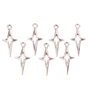 ** Hot Sale 40pcs 23x10mm Antique Silver Color Openwork Star Charms For Jewelry Making Diy Accessories