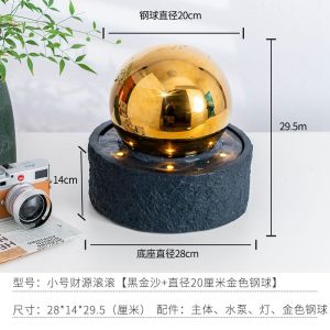 Modern Luxury Creative Fountain Water Flow Ornaments Office Living Room Desktop Rotation Wealth Generating Feng Shui Ball Decorative Pieces