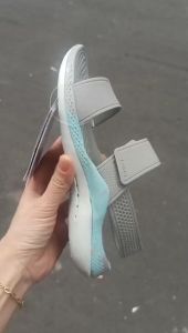 Sandal Nữ Cross Literide 360 nhựa  tế bào êm mềm dẻo đi mưa lội nước đi biển màu ghi XANH