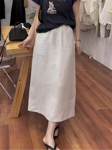 High Waist A-Line Midi Skirt for Women Summer Thinming Loose Fit Split Pear Shape Bodycon Korean Style Office Commute Skirt