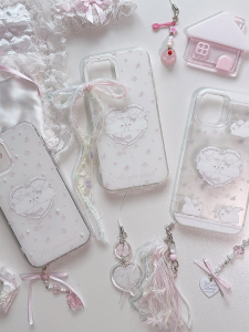 Original Design Angel Rutu Series Dreamy Double Layer Printed Pearl Phone Case Glossy Cute Girl 15 Series 15 pro Large Hole Protective Shell