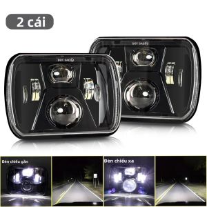 Đèn Pha LED 5x7 Hi/Low Beam Kín Nước Dành Cho Ford Chevy GMC Toyota Nissan Dodge - Tương Thích Với Cherokee XJ Wrangler YJ 1986-2017