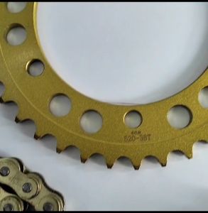 GEAR GIR GIGI TARIK DEPAN BELAKANG + RANTAI SET GOLD EDITION 14T-38T/520H-108L CBR250 KUALITAS SUPER