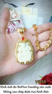 Dây Chuyền Nữ Trang Sức Thời Trang V1259 Mặt Phật Cùng Dây Phụng Lớn Mạ Vàng
