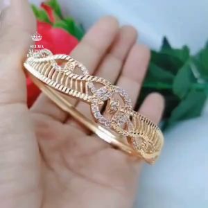 Gelang Tangan Bangle Wanita Titanium Xuping Perhiasan Aksesoris Fashion Lapis Emas Anti Karat R2-7E