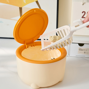 1pc Mini Trash Bin Small Garbage Can For Desk Food Waste Bin，Pet cat litter cleaning box，Portable trash can in car