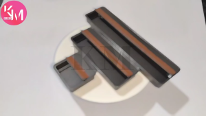 Handle Tanam Tarikan Pegangan Laci 6509 Aluminium Grey & Gold Motif Corak Coklat Modern Minimalis