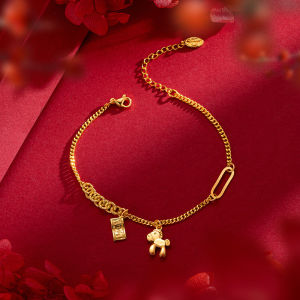 Good Lucky Horse Dangle Charms Gold Chain Bracelet for Women Teen Girls