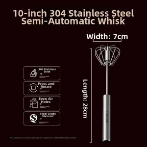 BAICHANG | 304 Stainless Steel Handheld Mixing Whisk Beating Tool