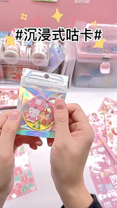 200/100/60/20Pcs Sticker Berbagai Kartun Shiny Stiker Lembar/Mahasiswa DIY Hias Bahan Stiker/Colorful Cartoon Cute Stiker Alat Tulis