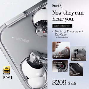 [New] Nothing Ear (3) | Super Mic | AI-driven with Essential space & ChatGPT | Upgraded metalic engineering | Adaptive ANC | Spatial sound