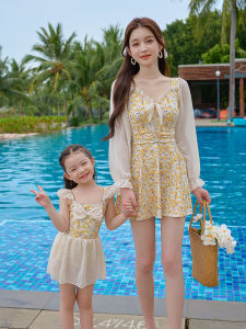 Fashionable 2025 New Parent-Child Style Swimming Suit Conservatively Designed Girls Onsen Dress Type Slimming Swimwear