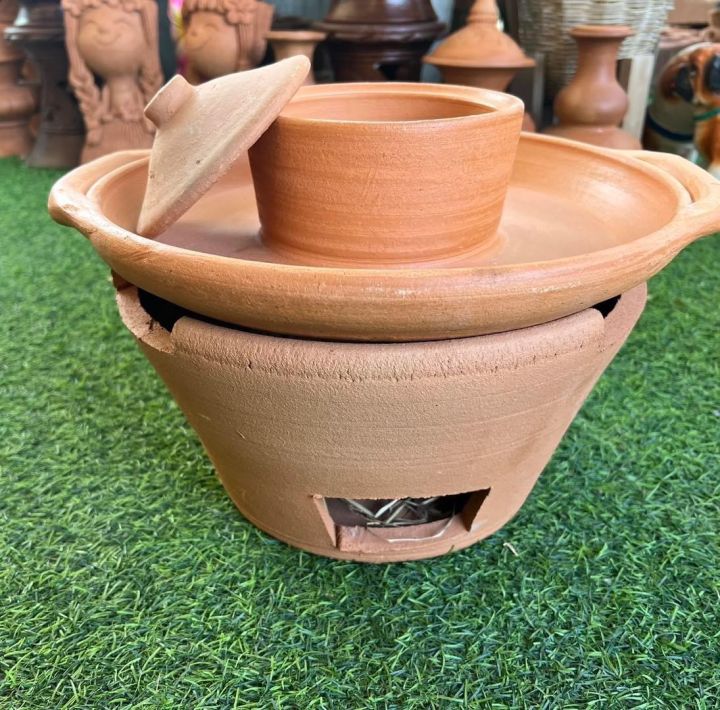 ชุดหมูกระทะพร้อมเตาดินเผา ‼️แบบใหม่มีที่นี่ที่เดียว‼️ขนาดใหญ่13นิ้ว ️ ...