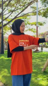 Kaos Polos Oversize High Slit Wanita Cotton Combed 20S