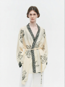 edition | Silk Kimono-style Printed Blouse