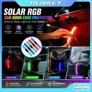 HLINKEY Solar Car Door Anti-collision Warning Light 5-Color RGB LED Strip Motorcycle SUV Welcome Atmosphere Safety Signal Decorative