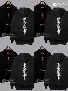 AKAZOO HOODIE ZIPPER PRIA OVRSIZE TEBAL POLOS SABLON SIMPEL SB DPN BLKANG JEPANG TEGAK PUTIH sablon