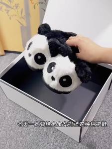 Winter Children Cotton Slippers Boys Warm And Plush Panda Slippers Cute Cartoon Girls Home Slippers