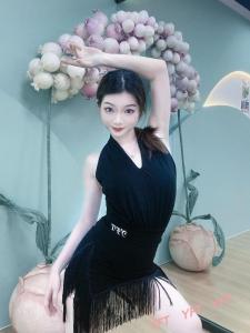 Summer Womens Tassel Latin Dance Costume Set Backless Sleeveless Performance Outfit with Chest Pad Hanging Neck Design