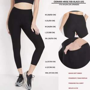 Legging Olahraga Wanita Murah 499 Hrise Rib Black