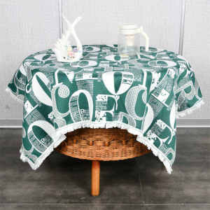 Home Use round Tablecloth Multi Purpose Letter Fabric Cover for Living Room Dining Table And Coffee Table Dust Cover