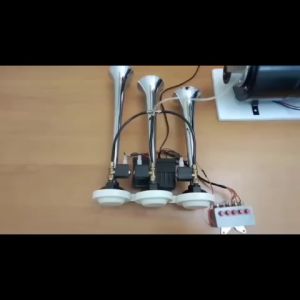 Klakson Telolet 3 Corong 5 Tombol 24 Volt - Dus Putih