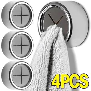 4Pcs Self Adhesive Towel Plug Holder Wall Mounted Bathroom Organizers Towel Hooks Storage Rack Kitchen Rags Dishcloth Clips