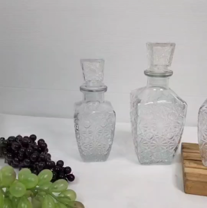 ขวดไวน์แดง ขวดแก้ว ขนาด 250ml.- 800ml. ลายคลิสตัล ขวดแก้วสวยๆ ขวดไวน์ต่างประเทศ พร้อมฝาปิด