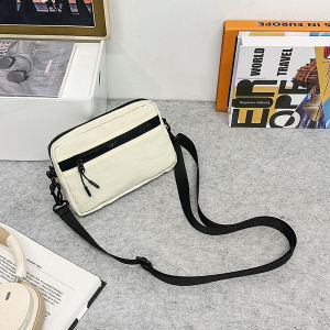 Mini Casual Canvas Bag Womens Outdoor Travel Lightweight Mobile Phone Bag Crossbody Small Square Bag for Leisure Use