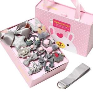 Hộp phụ kiện 18 nơ kẹp tóc phong cách Hàn Quốc cho bé gái hộp quà dây buộc tóc nhiều kiểu dáng màu sắc bắt mắt