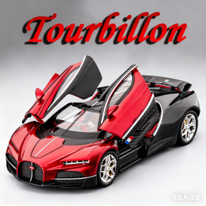 1:24 Tourbillon GTR S15 Model Sports Car Toys Alloy Diecast Sound Light Doors Opened Shock Absorption Ornament Supercar for Kids