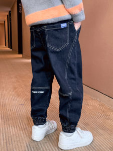 Quần Jeans Denim Nam Dáng Rộng Mùa Xuân Thu Đông Thời Trang Quần Dài Ấm Đồ Ở Thẳng Cho Trẻ Em Cao Cấp Quần Dài Thường Ngày