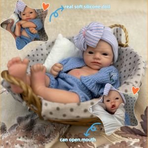 Silicone Reborn Girl 13Inch Open Mouth Reborn Doll Unpainted/Painted Newborn Baby Dolls reborn de silicone real cuerpo