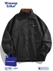 Wassup Erika Japanese Style Workwear Jacket Mens Spring Autumn Trendy Brand High-End Feeling Stand Collar Outerwear
