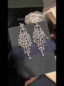 MESU.ACC | Bling Rhinestone Tassel Dangle Earrings Versatile Accessories