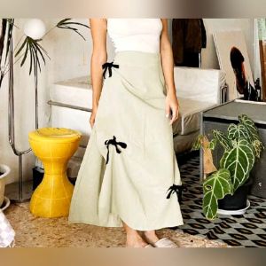 ZSAZSAPlain Color  High Waist A - Line  Skirt  Long Maxi Bow Skirt    - XS to Large - classy and elegant - premium fabric - excellent quality -  fabric from abroad  - premium quality  - mall quality  - multi way to wear - trending - best seller - top pick