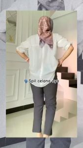 Celana Wanita Kantor Formal Slimfit Bahan Wool Size S-5L Hitam Navy Abu Tua Abu Muda Cream