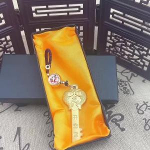 金库钥匙吊坠十二生肖钥匙扣黄铜金钥匙挂饰男女汽车挂件钥匙链