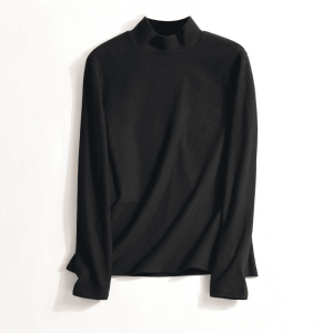 Mens Thermal Long Sleeve T-Shirt High Neck Base Layer Clothing Fashionable Simple Style Black Casual Autumn Winter Polyester Fiber